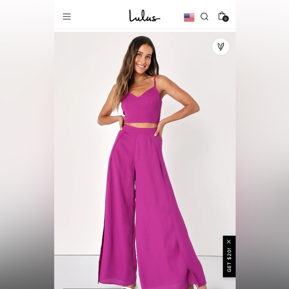 Magenta Two-Piece Jumpsuit - Lulu’s NWT - Picture 1 of 7
